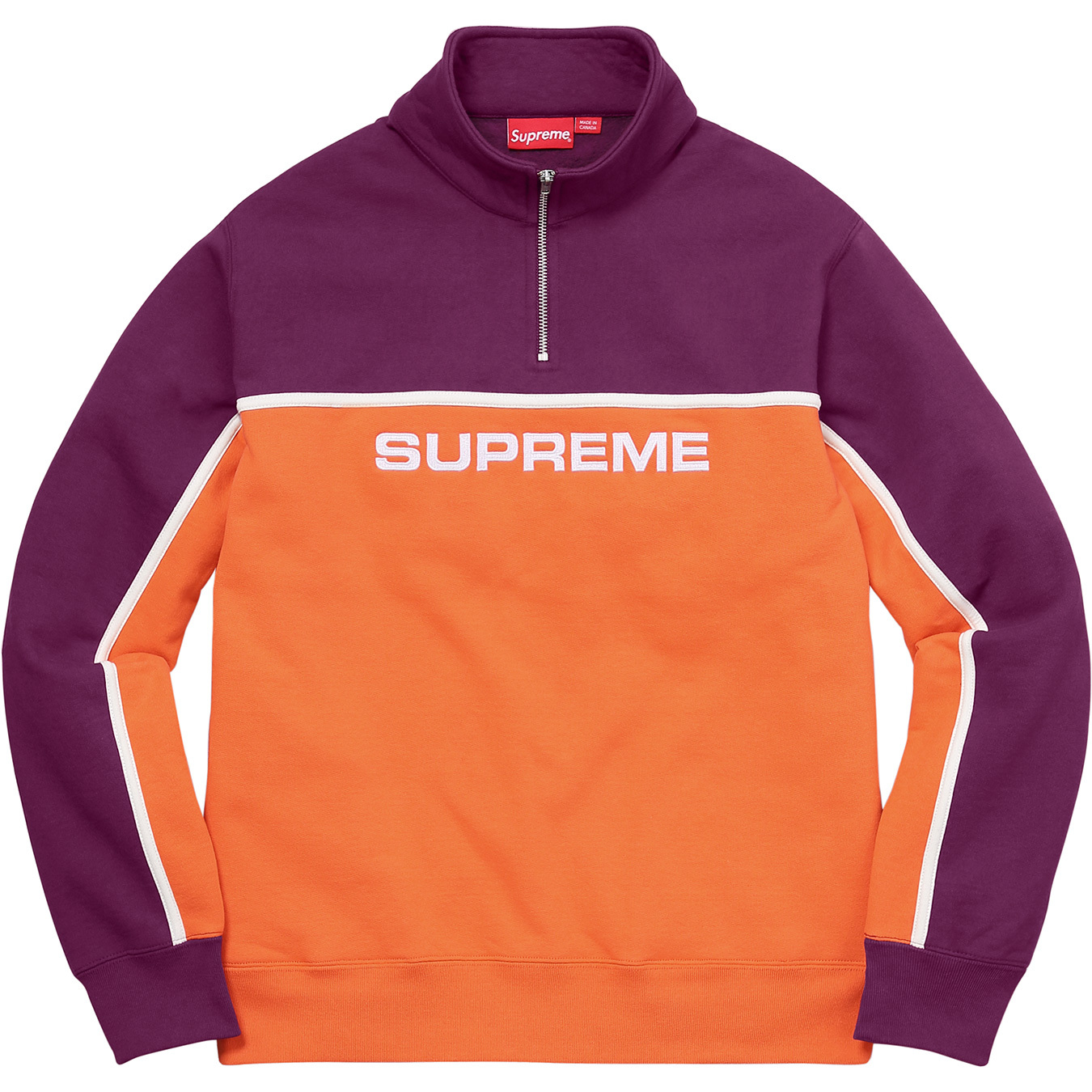 Supreme 2-Tone Half Zip Sweatshirt Bright Orange メンズ - FW17 - JP