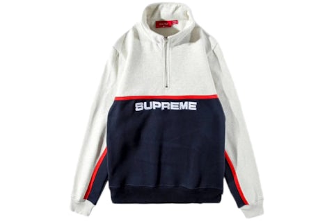 Supreme 2-Tone Half Zip Sweatshirt Navy Men's FW17 US