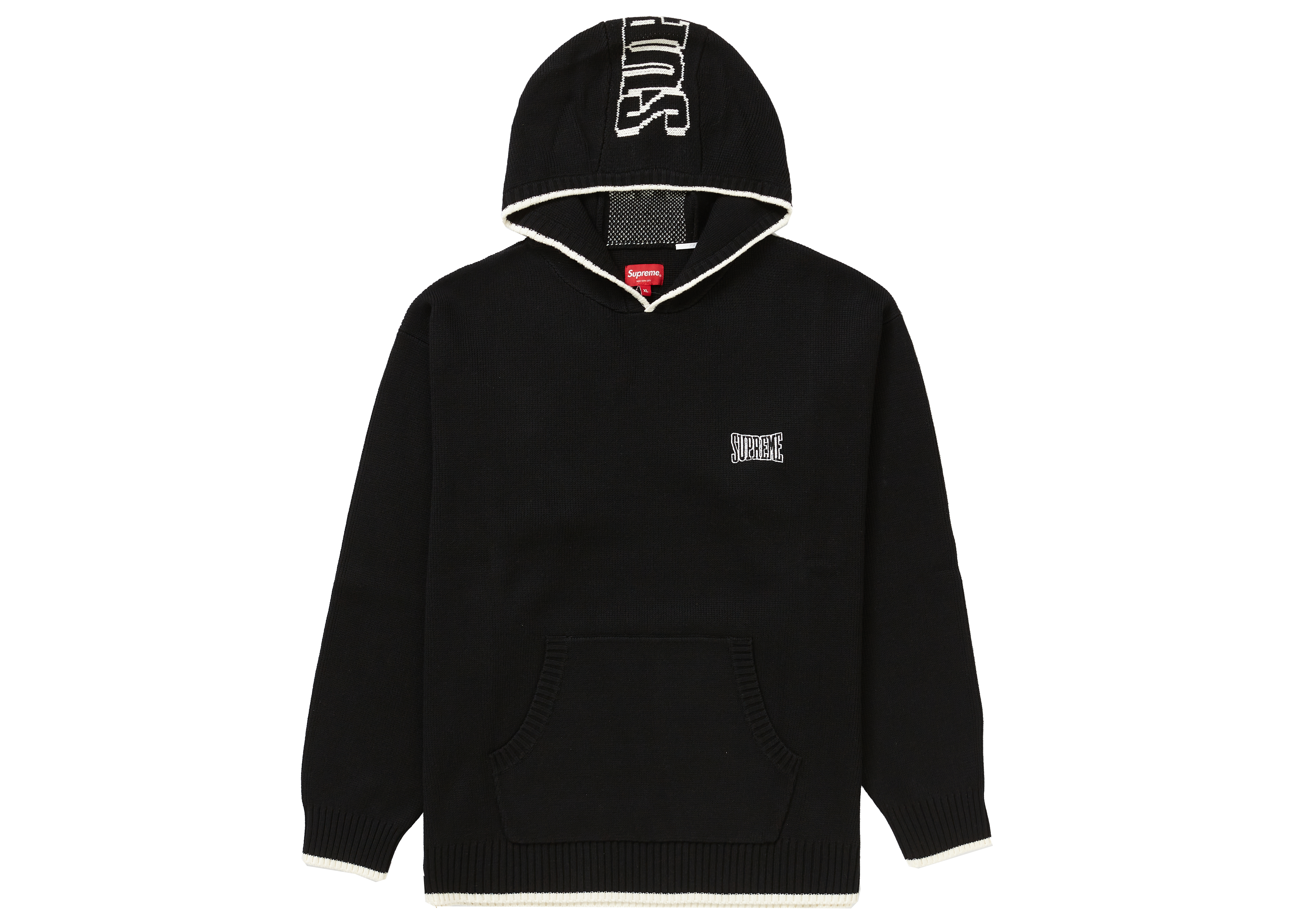 Supreme 2-Tone Hooded Sweater Black