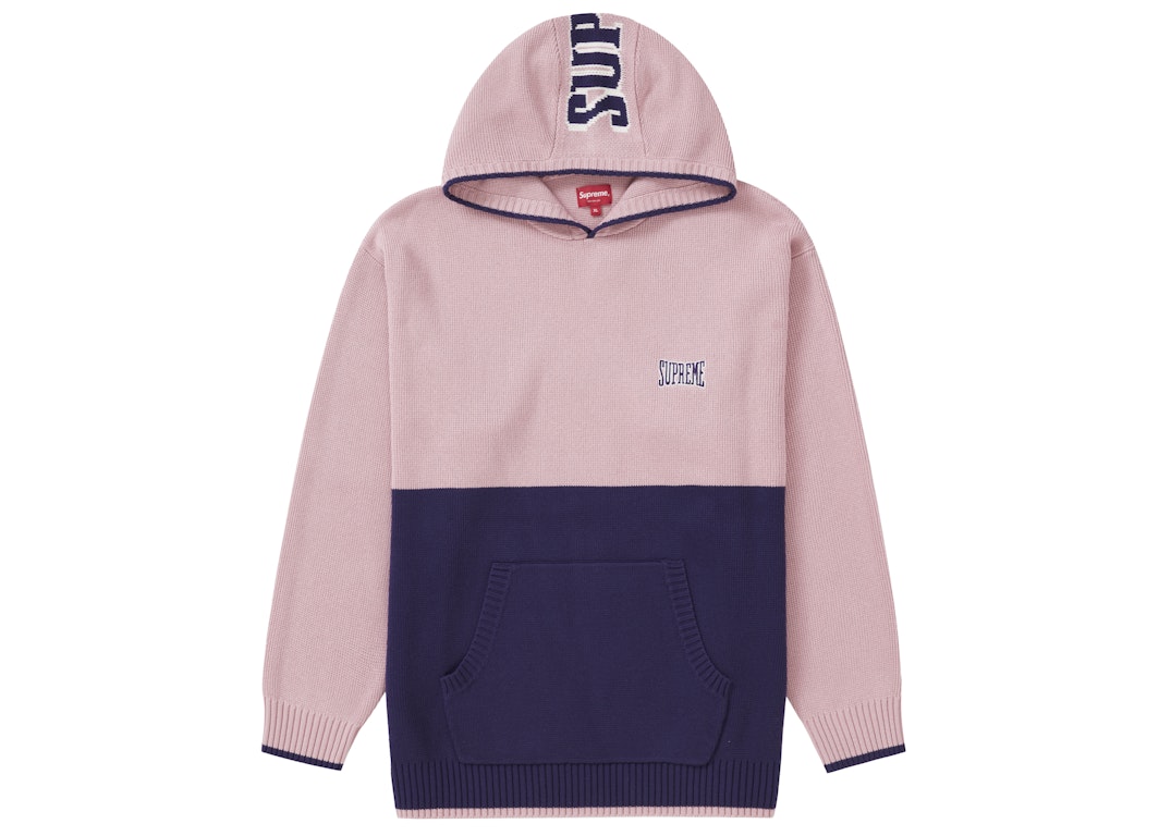 Pre-owned Supreme 2-tone Hooded Sweater Pink