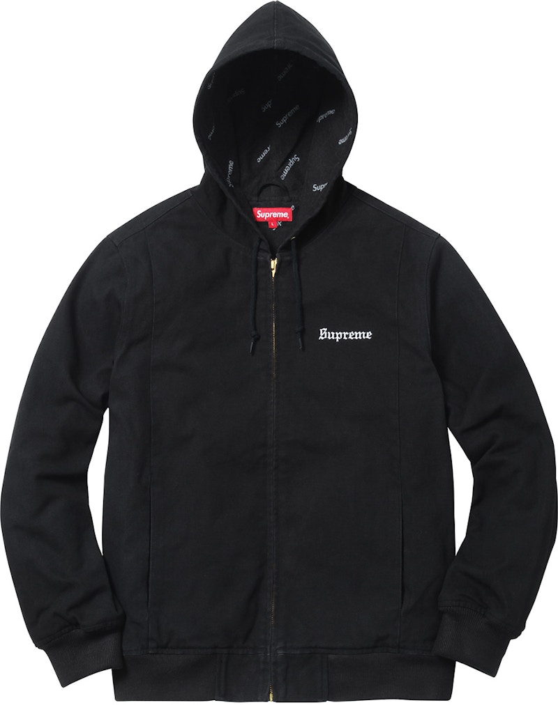 Supreme 2 Tone Hooded Work Jacket Black