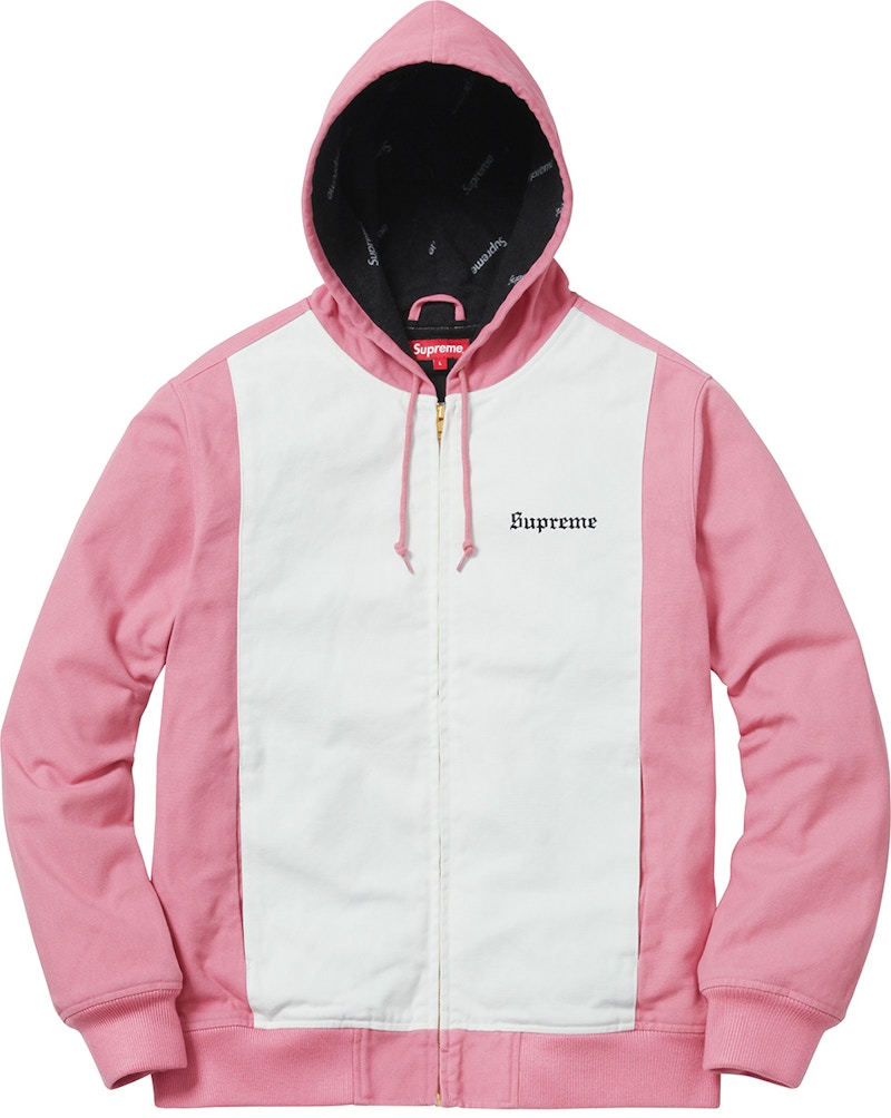 Supreme 2 Tone Hooded Work Jacket Pink Men's - SS17 - GB