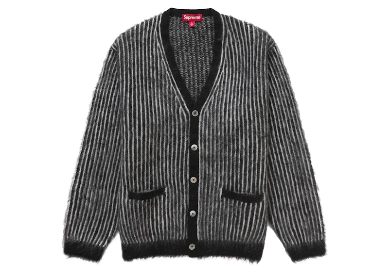 Supreme 2-Tone Mohair Cardigan Black Men's - SS25 - US Supreme 2-Tone Mohair Cardigan Black Men's - SS25 - US