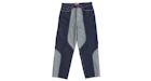 Supreme 2 Tone Paneled Baggy Jean Blue
