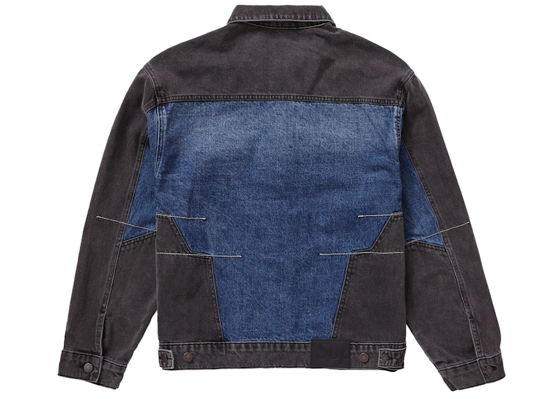 Supreme 2-Tone Paneled Denim Jacket Black Men's - FW22 - US