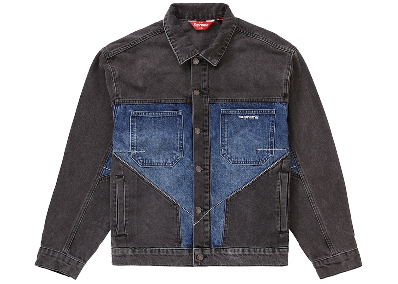 Supreme 2-Tone Paneled Denim Jacket Black Men's - FW22 - US