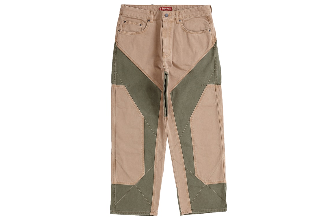 Pre-owned Supreme 2-tone Paneled Jean Brown