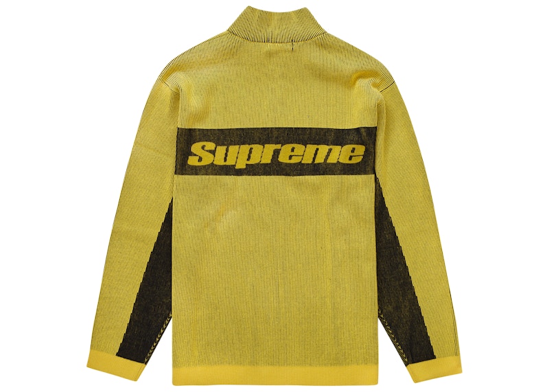 Supreme 2-Tone Ribbed Zip Up Sweater Yellow Men's - FW22 - US