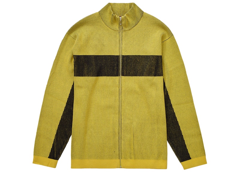 Supreme 2-Tone Ribbed Zip Up Sweater Yellow 男装- FW22 - CN