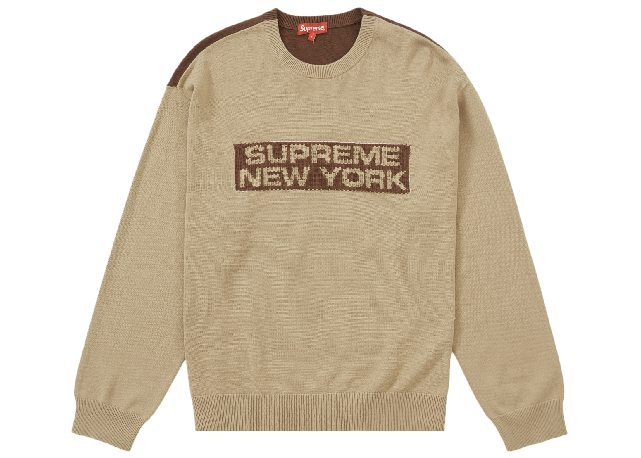 Supreme 2-Tone Sweater Light Brown メンズ - SS22 - JP