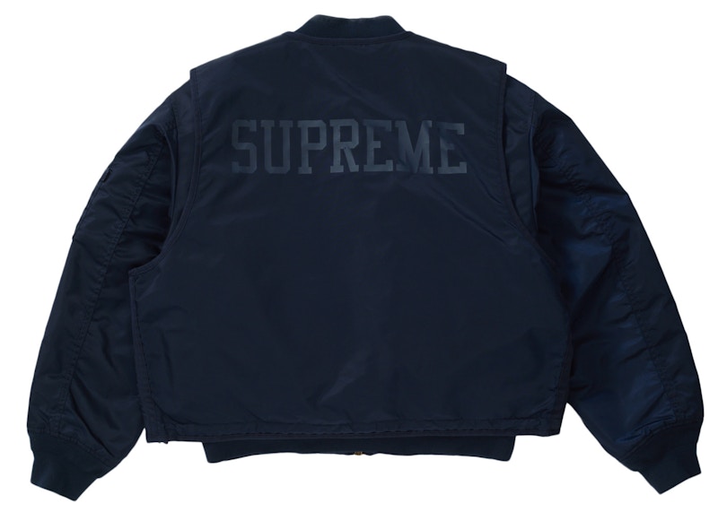 Supreme 2-in-1 MA 1 Vest Navy Men's - SS24 - GB