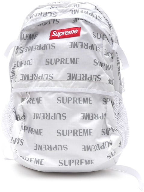 SUPREME FW17 White 3M Reflective Backpack