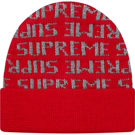 Supreme 3M Reflective Repeat Beanie Red - FW16