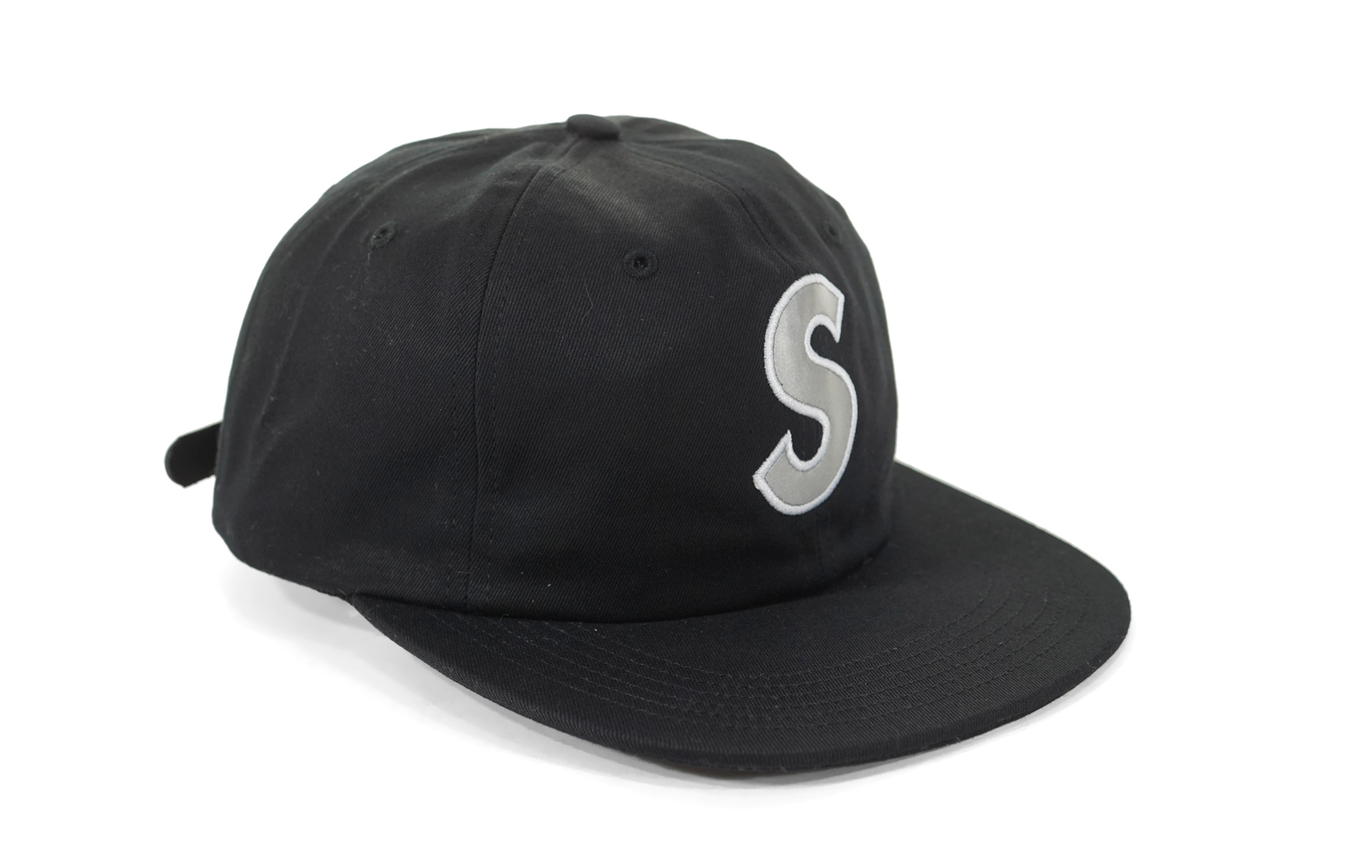 supreme s logo cap 3m reflective 黒