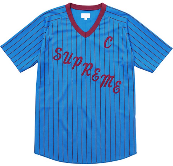 Supreme AD Baseball Jersey Blue Men's - SS17 - US