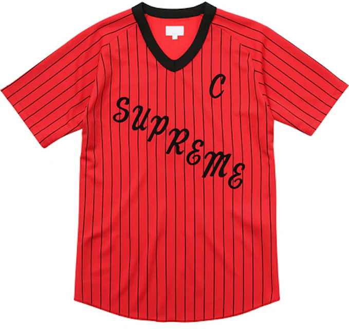 Supreme AD Baseball Jersey Red Men's - SS17 - US