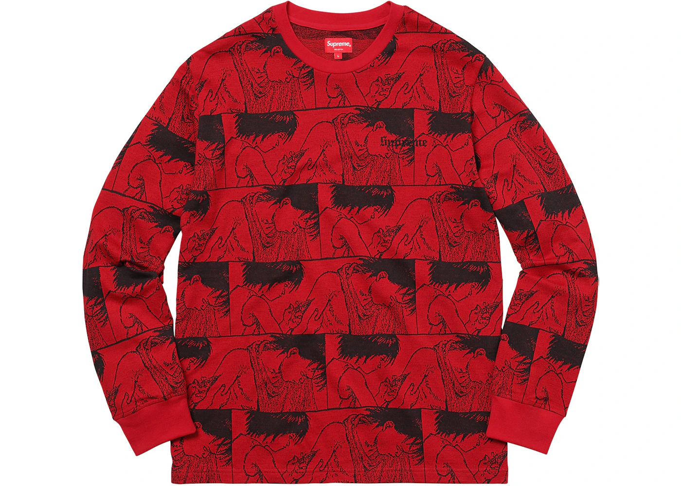 Supreme AKIRA Syringe Jacquard L/S Top Red Men's FW17 US