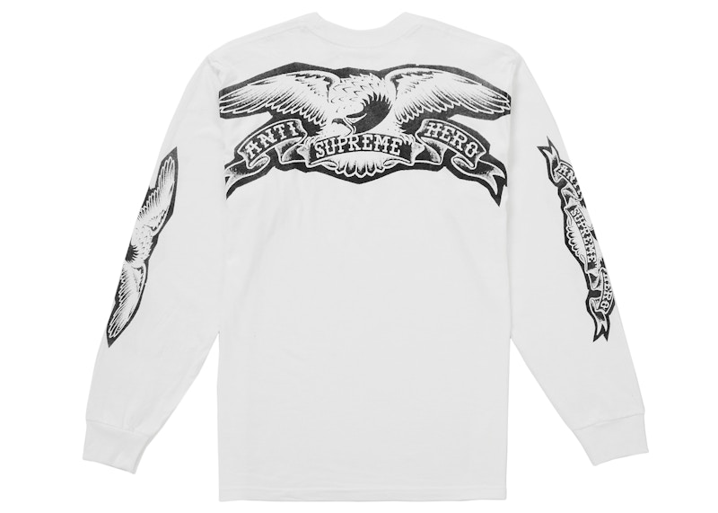 Supreme ANTIHERO Eagle L/S Tee White Men's - FW25 - US