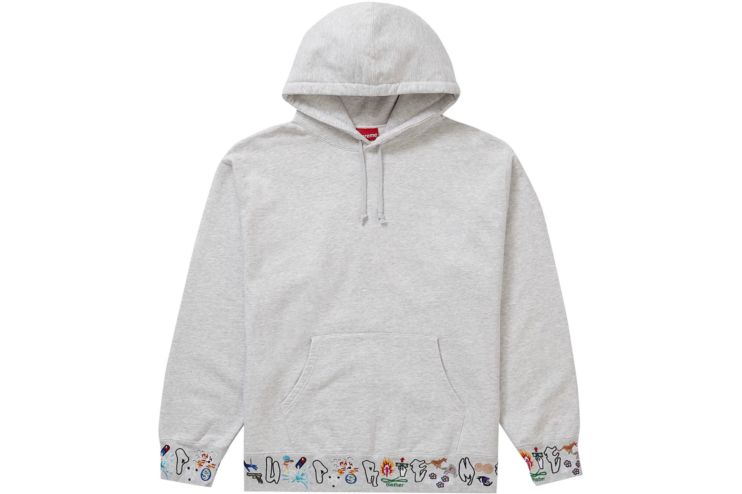 Supreme AOI Icons Hooded Sweatshirt Ash Grey - FW21