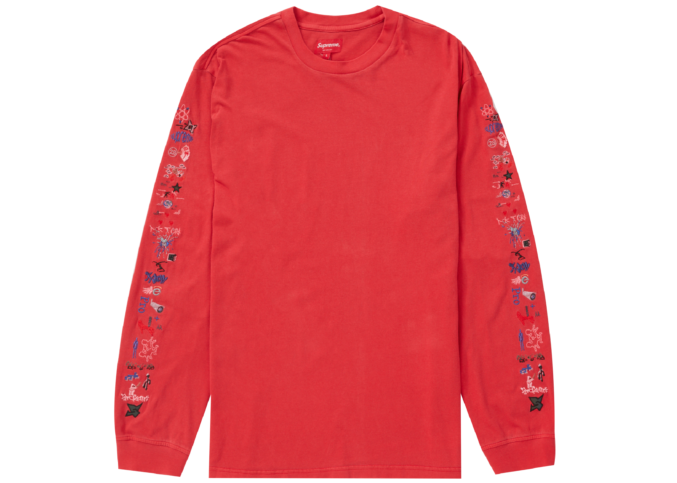 Supreme AOI Icons L/S Top Washed Red メンズ - SS23 - JP