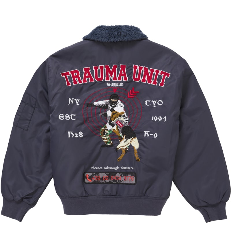 Supreme AOI Nylon Bomber Jacket Navy Men's SS25 US