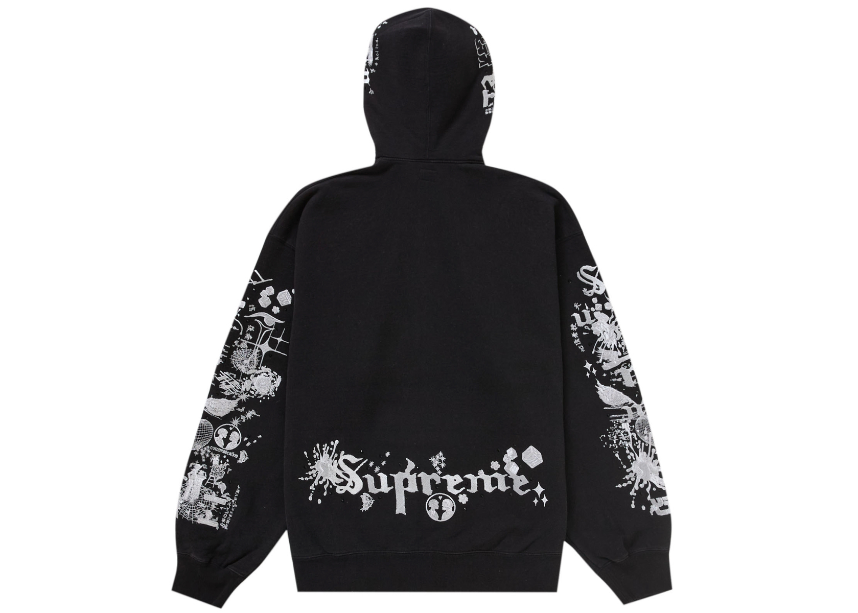 Supreme AOI Zip Up Hooded Sweatshirt Black Men's - SS24 - US