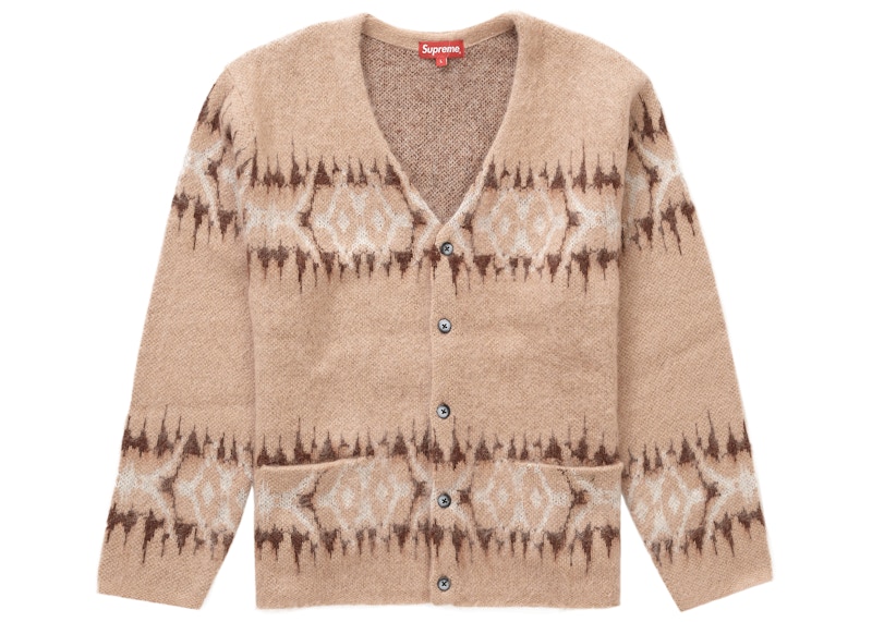 Supreme Abstract Stripe Cardigan Light Brown