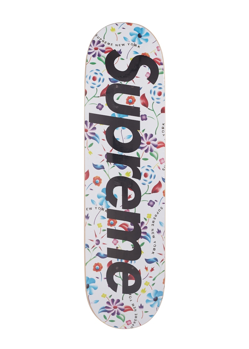 supreme Airbrushed Floral Skateboard 白-