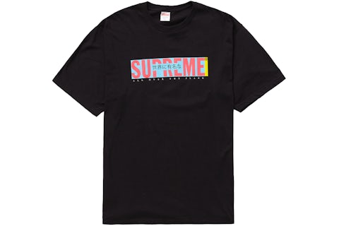 Supreme All Over Tee Negro Hombre SS22 MX