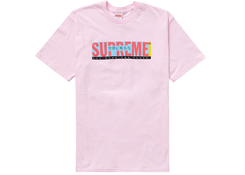 pink supreme t shirt