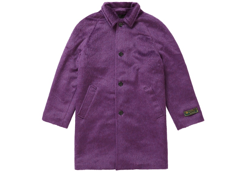 Supreme Alpaca Overcoat Purple Men's - FW21 - US