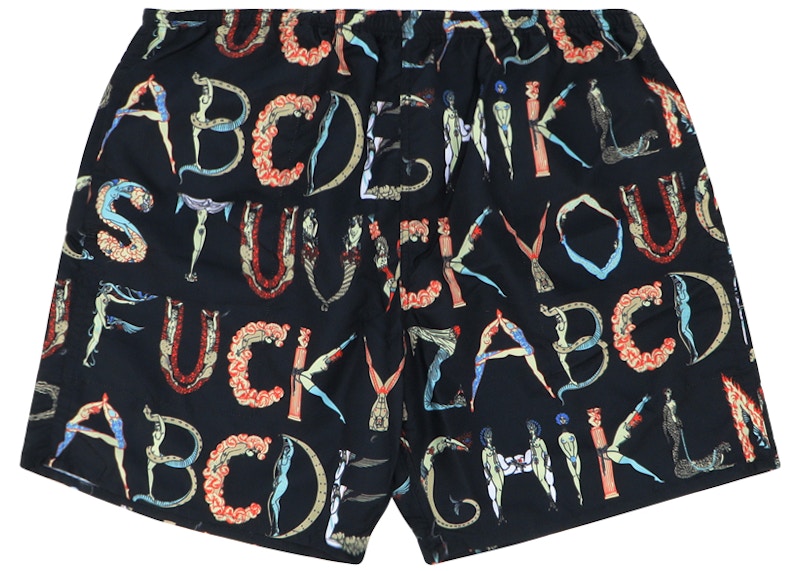 supreme alphabet water short black-