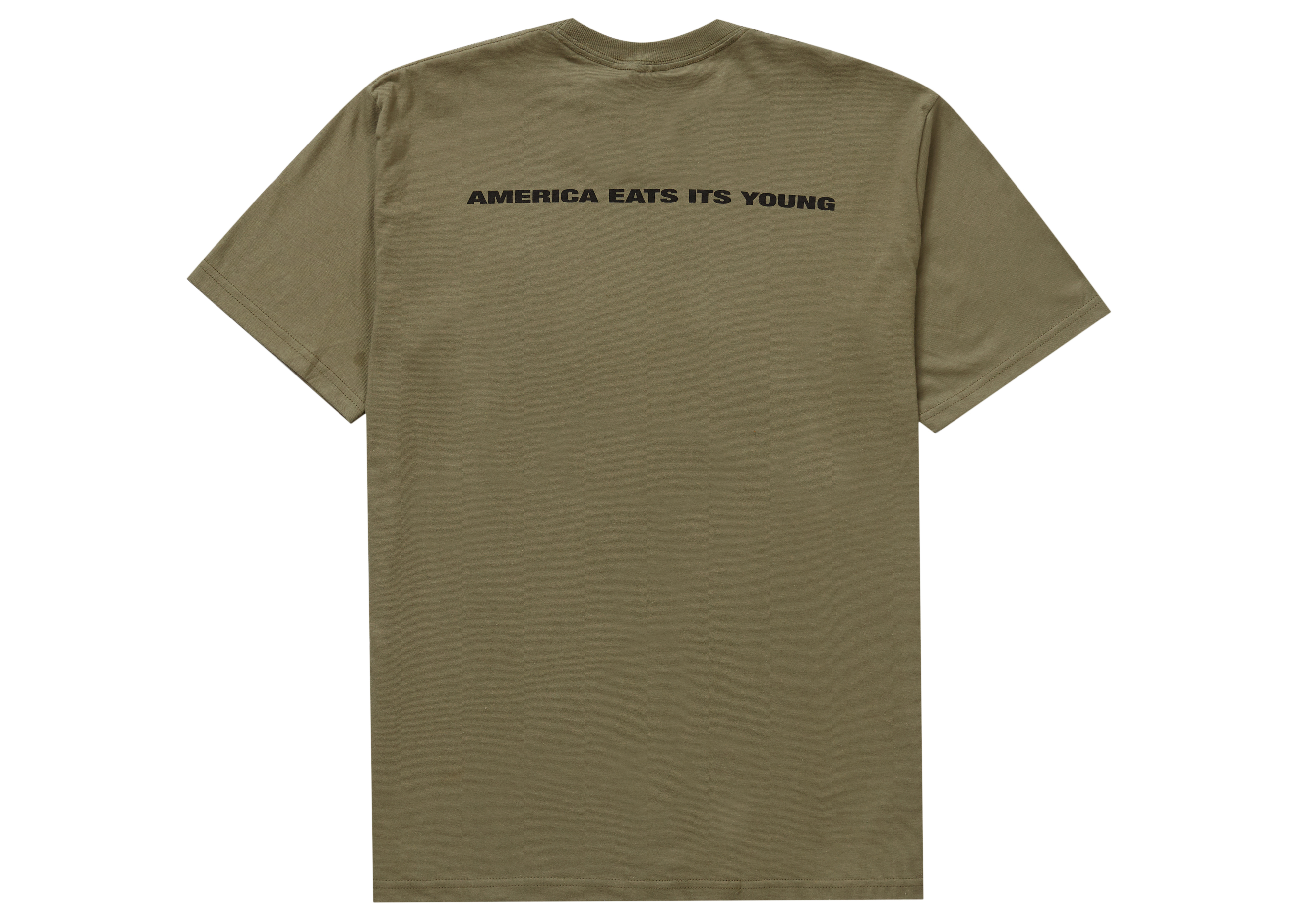 Supreme America Eats Its Young Tee Light Olive Men's - FW21 - US