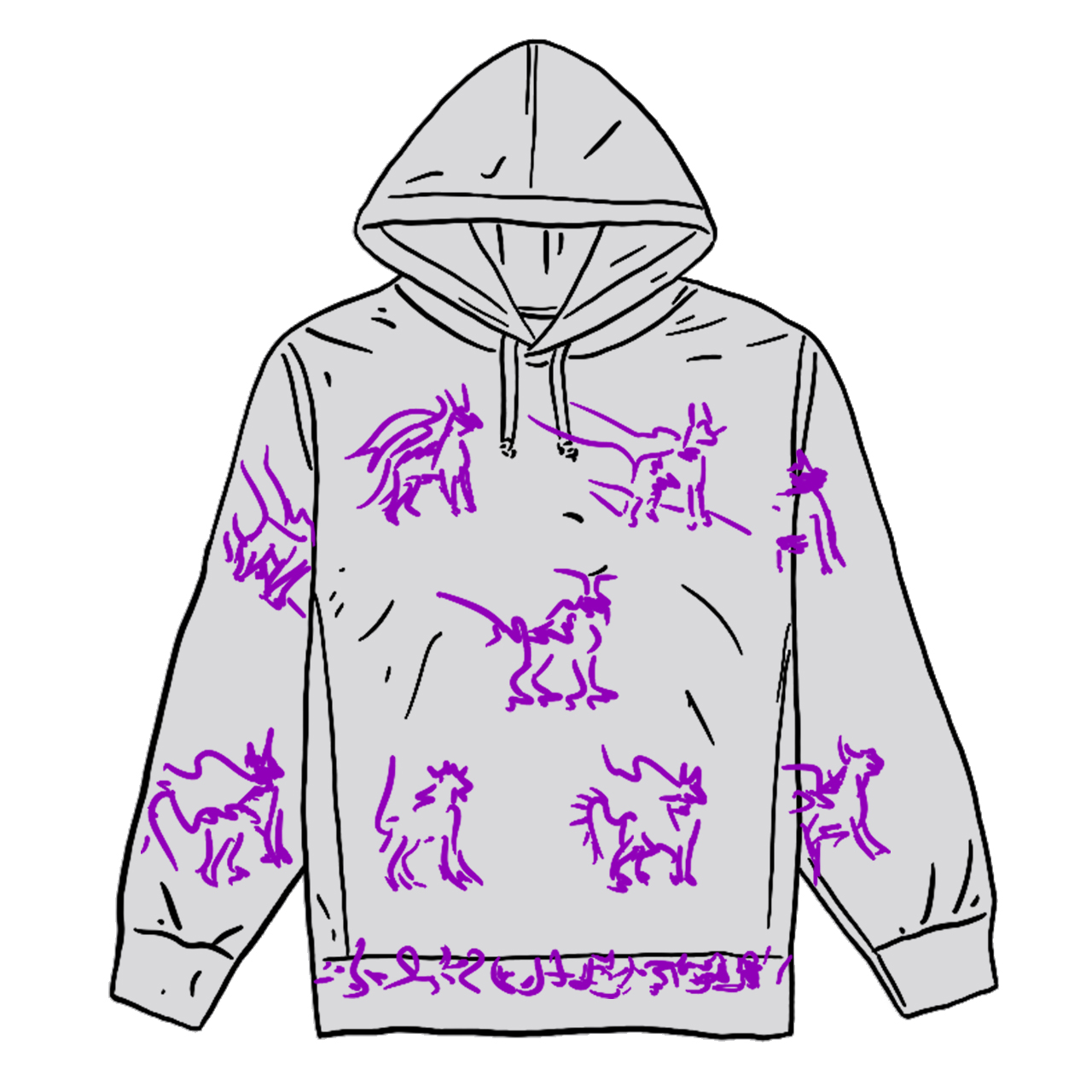 メンズsupreme animals hooded sweatshirt