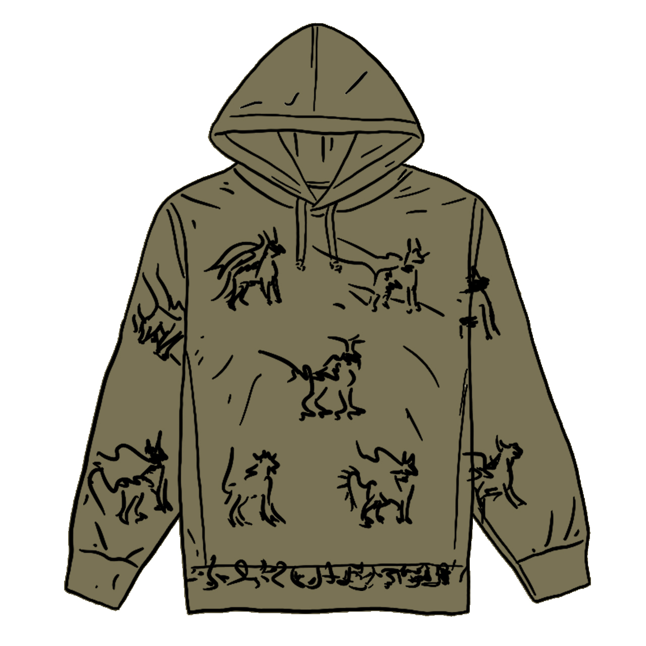 Supreme Animals Hooded Sweatshirt Light Olive Men's - SS20 - US