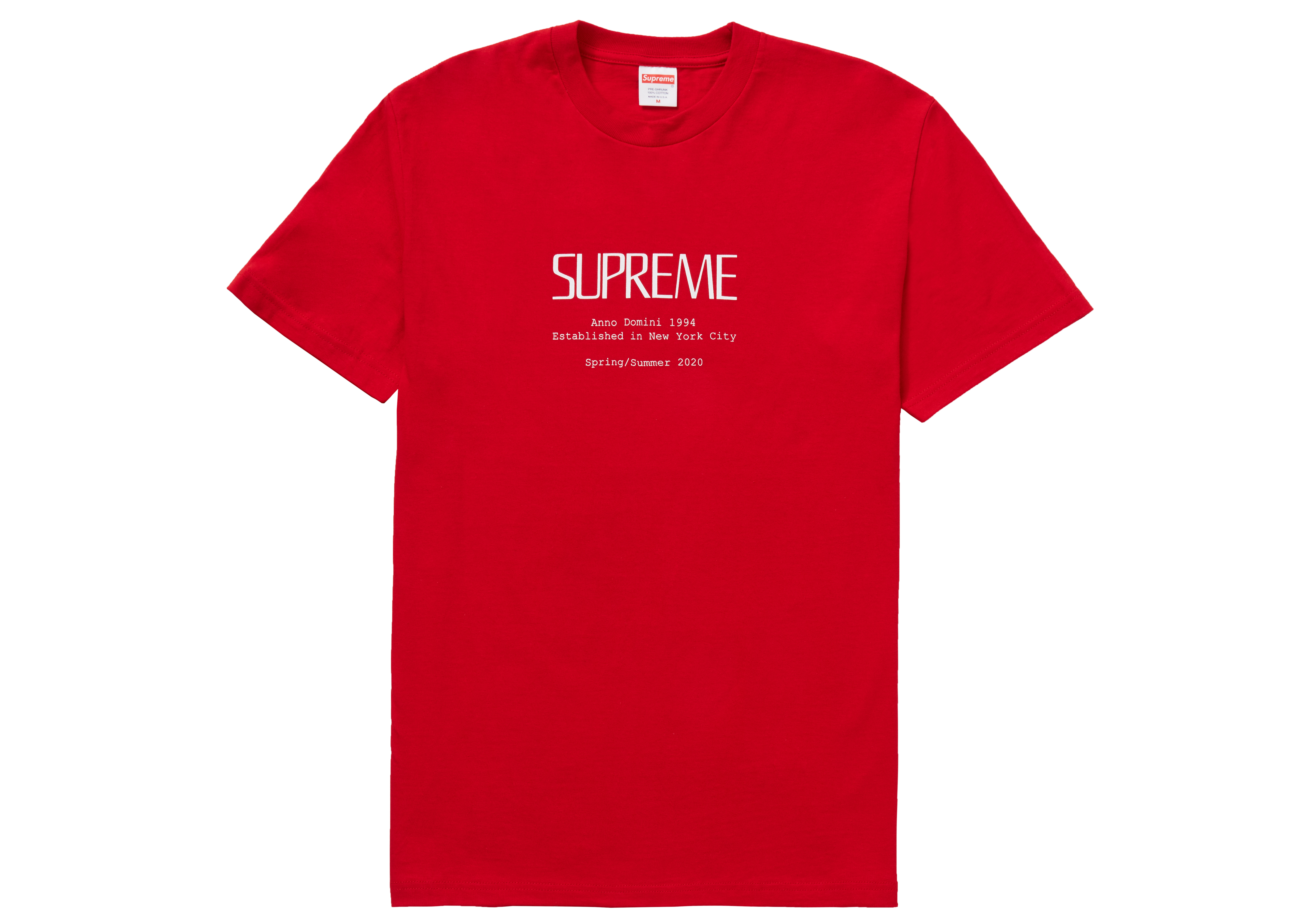 Supreme Anno Domini Tee Red Men's - SS20 - US