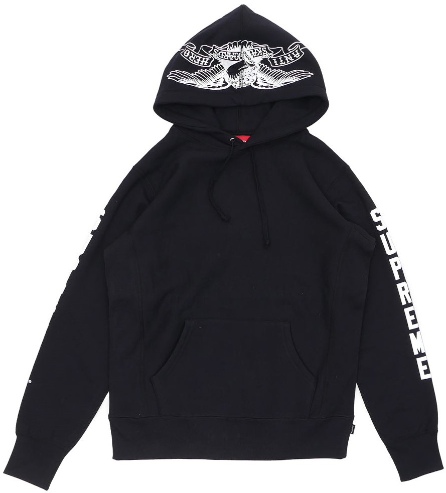 Supreme Anti Hero Hooded Sweatshirt Black メンズ - SS16 - JP