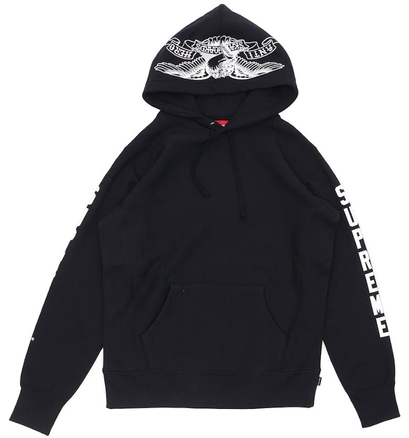 Supreme Anti Hero Hooded Sweatshirt Black Men's SS16 US