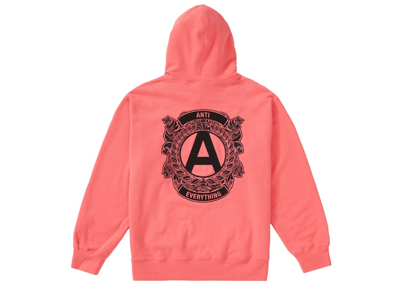 Supreme Anti Hooded Sweatshirt Bright Coral