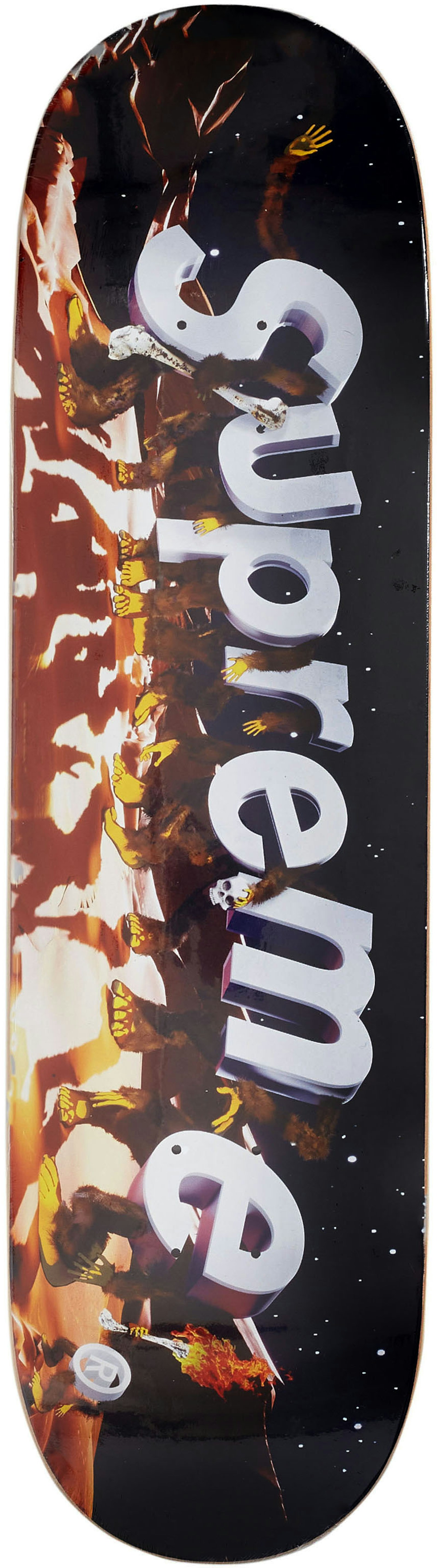 supreme apes skateboard deck night