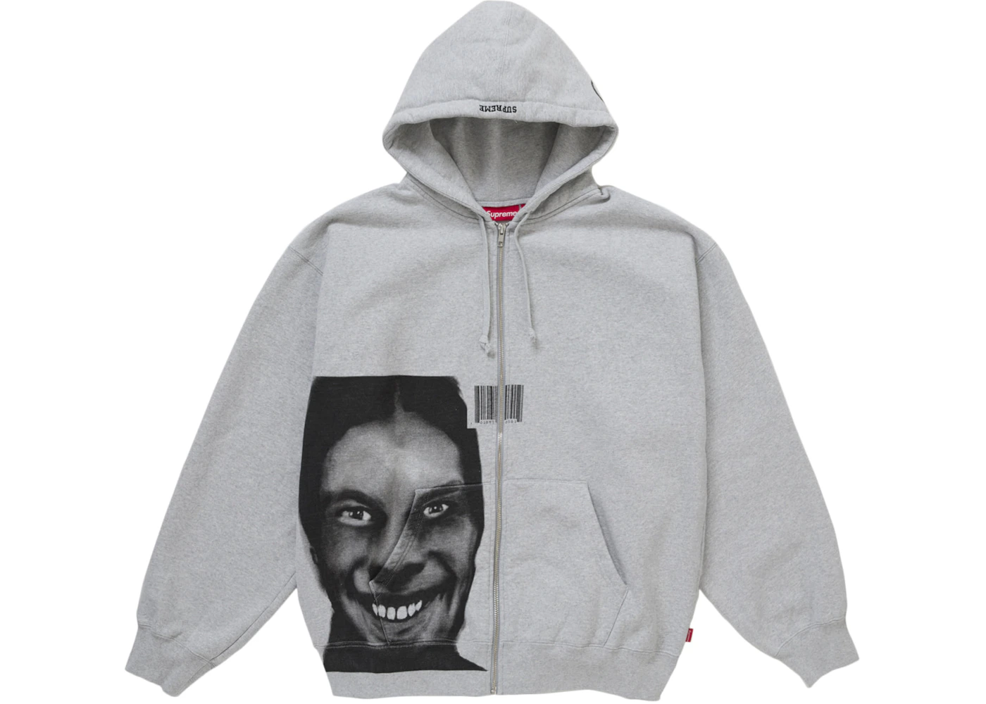 Supreme Aphex Twin Zip Up Hooded Sweatshirt Heather Grey Men's