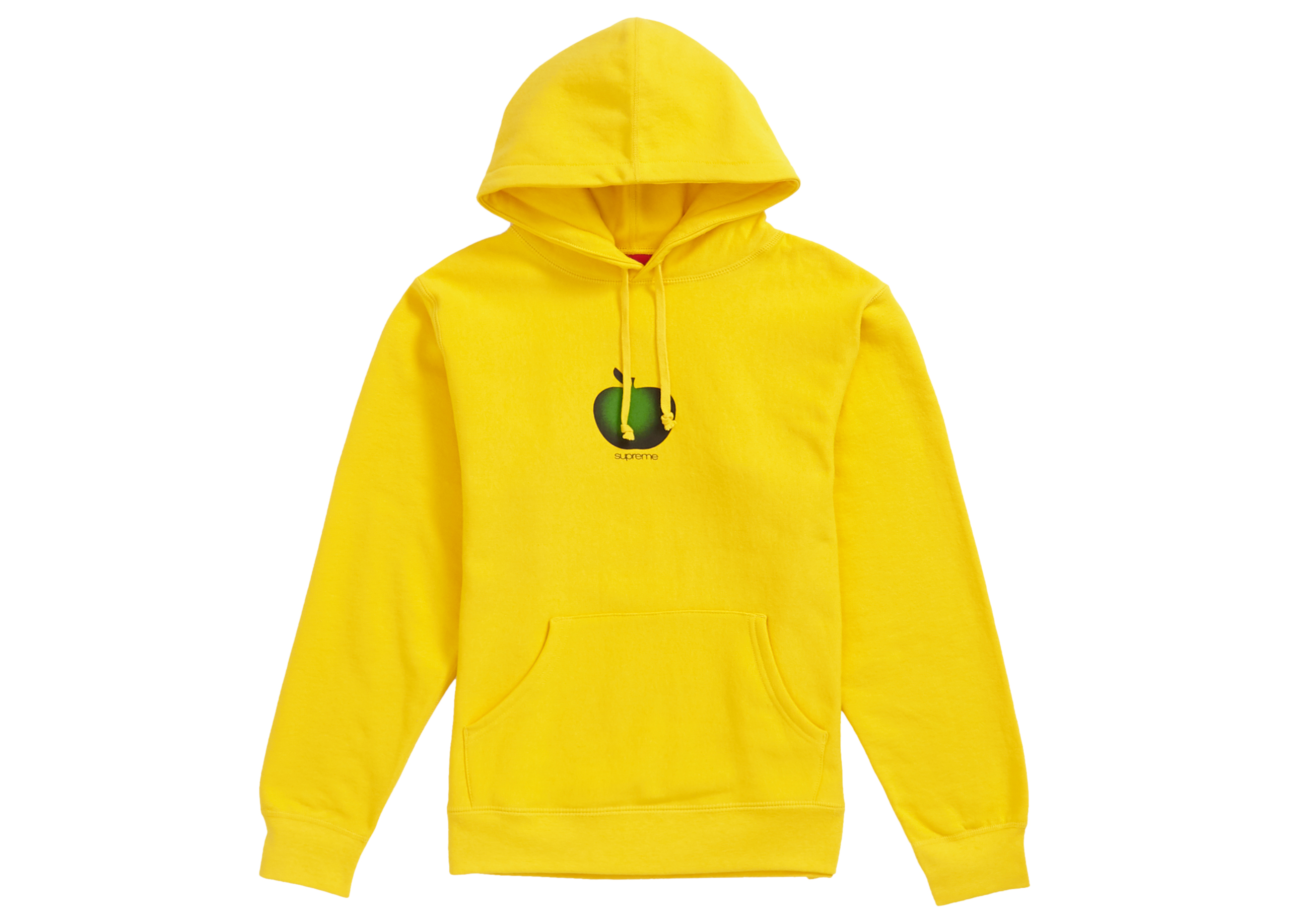 apple hooded sweatshirt yellow 19ss