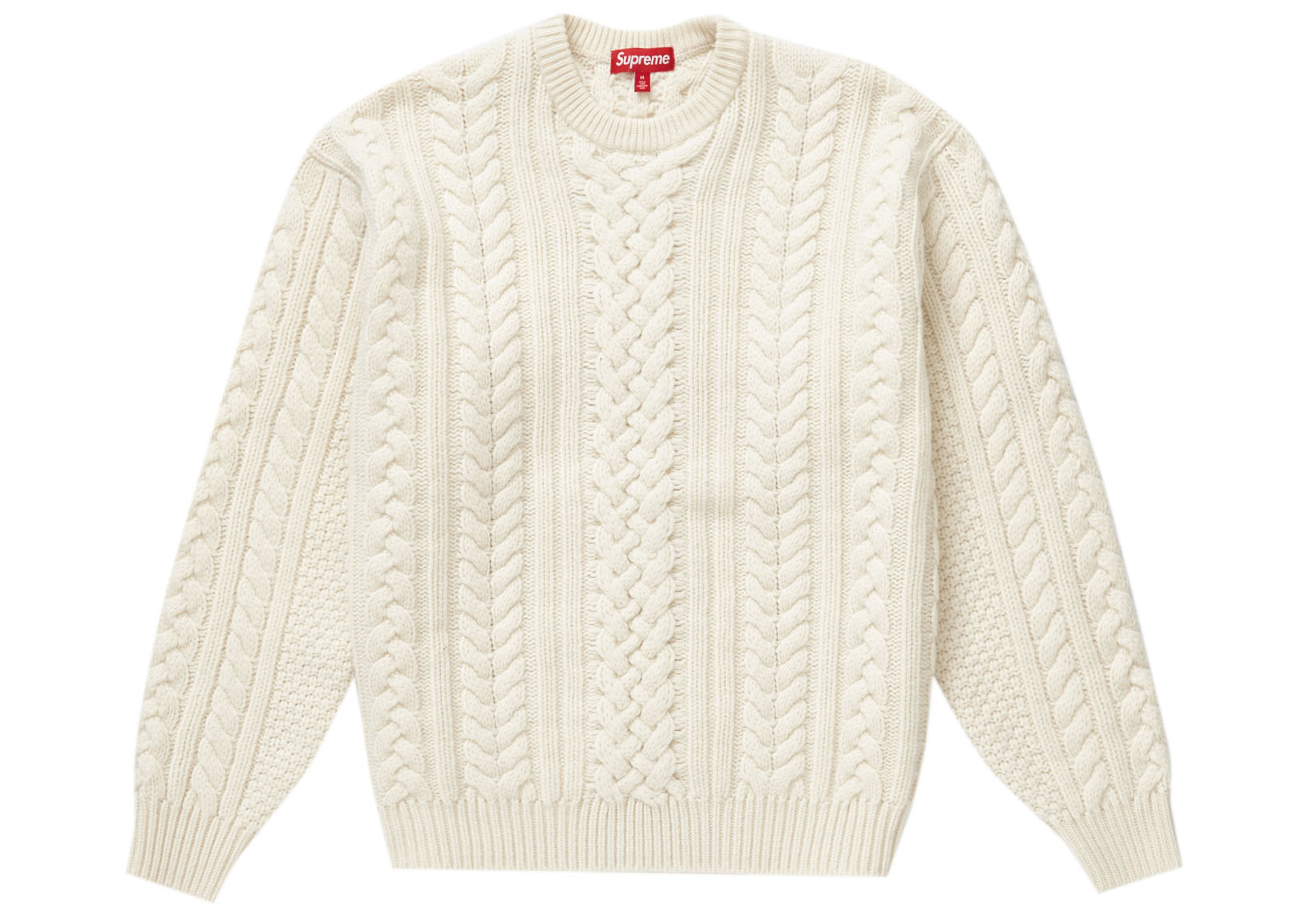 Supreme Appliqué Cable Knit Sweater Ivory