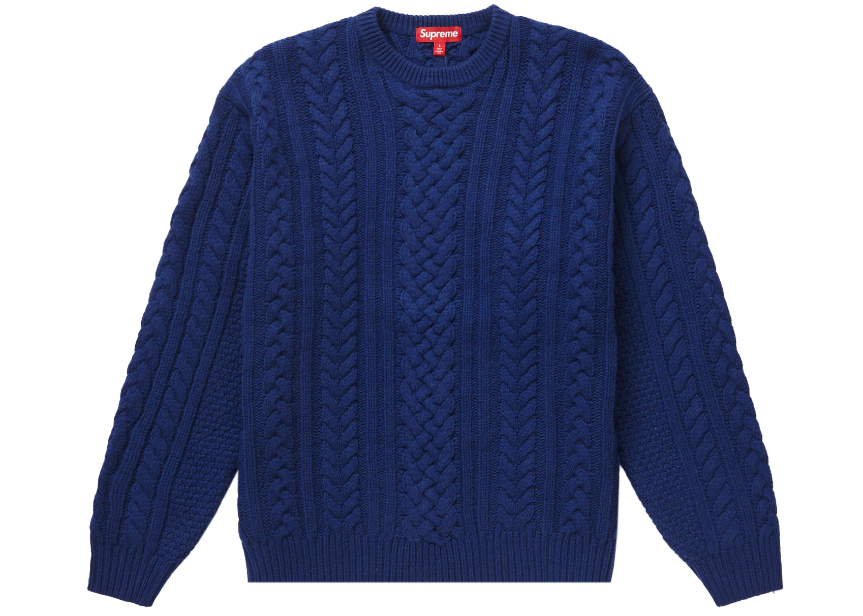 Supreme Applique Cable Knit Sweater Navy