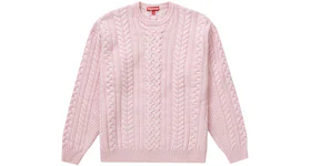 Supreme Appliqué Cable Knit Sweater Pink