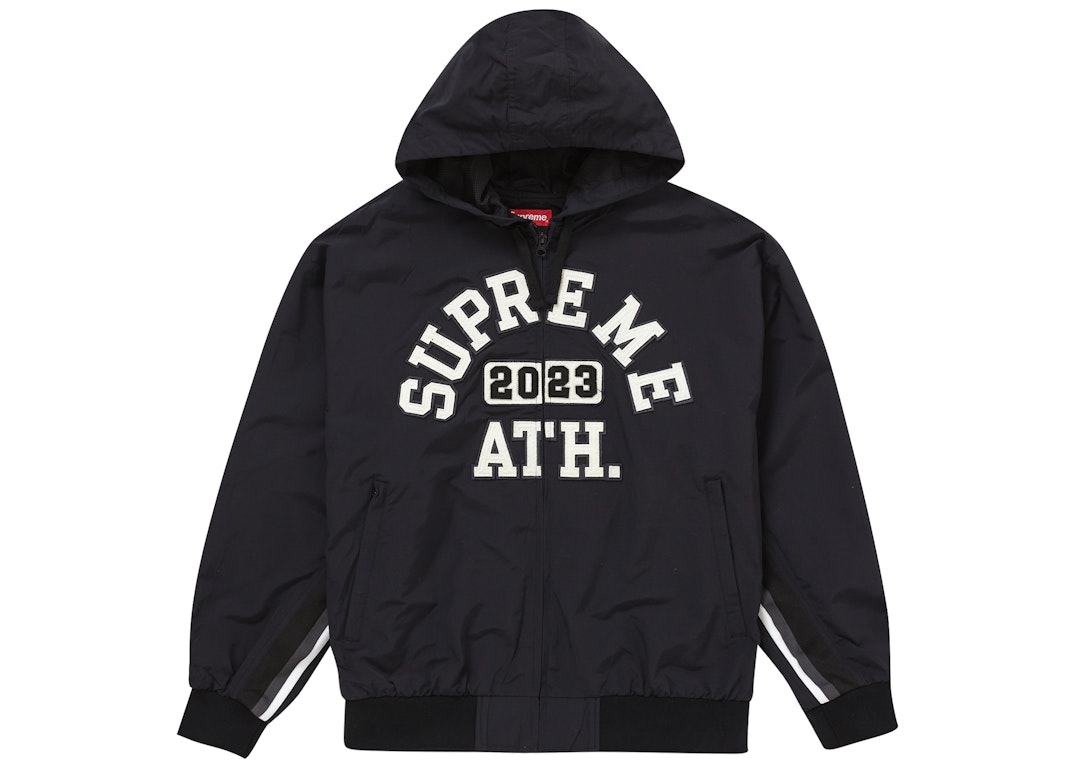 Pre-owned Supreme Appliqué Hooded Track Jacket Black