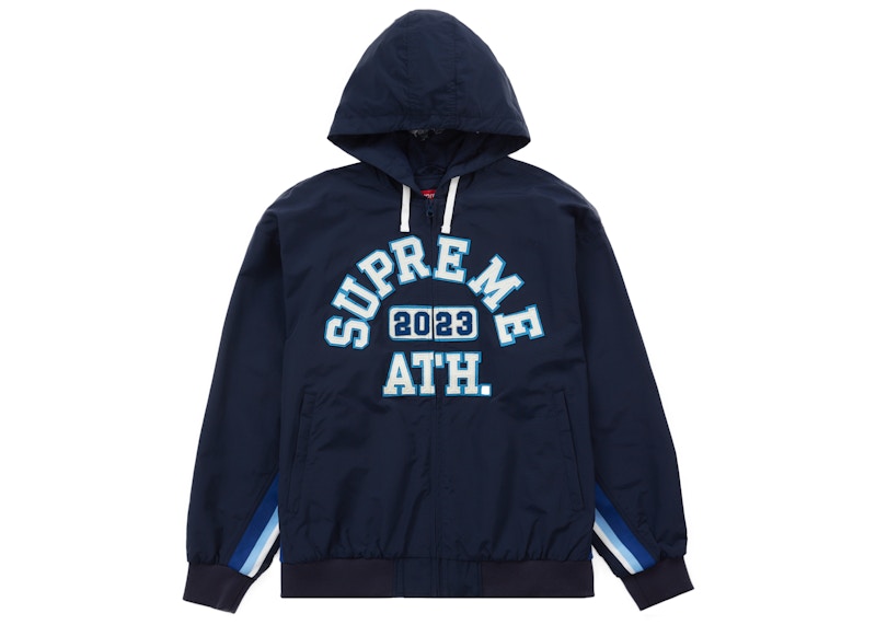 Supreme Satin Hooded Track Jacket Navy メンズ - SS24 - JP