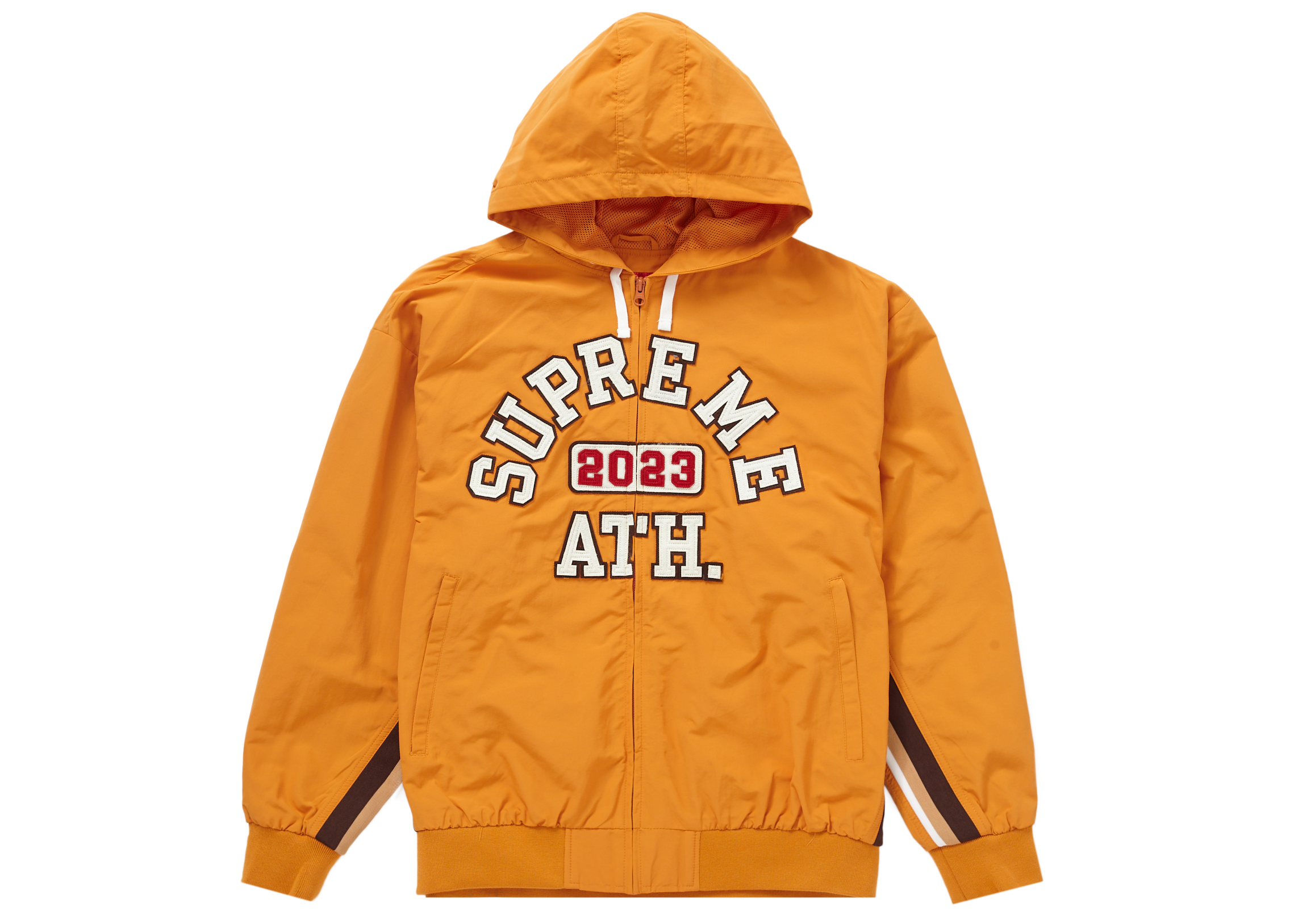 Supreme Appliqué Hooded Track Jacket Orange Men's - SS23 - US