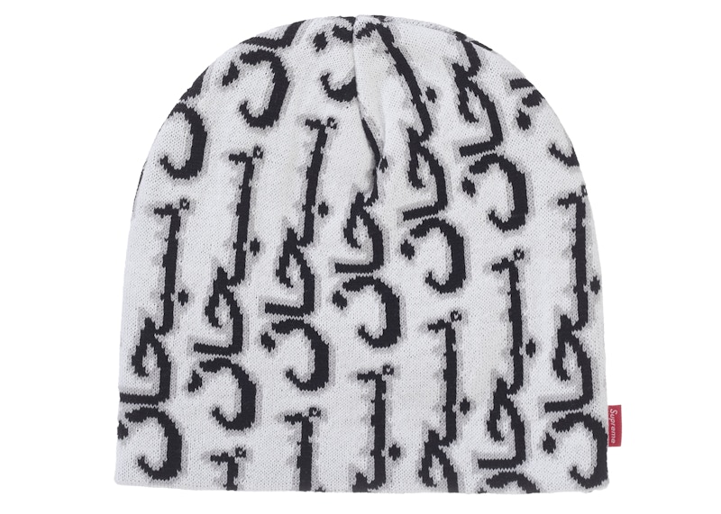 Pre-owned Supreme Arabic Jacquard Beanie In White