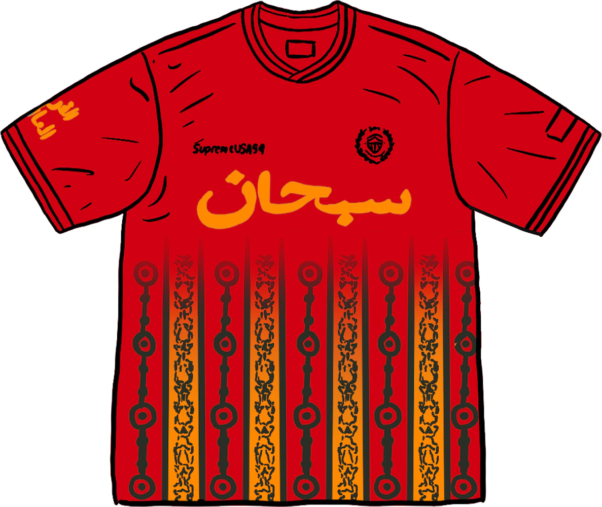 Supreme Arabic Logo Soccer Jersey Red Men's - SS21 - GB